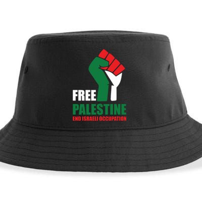 Free Palestine Gaza Freedom End Israeli Occupation Sustainable Bucket Hat