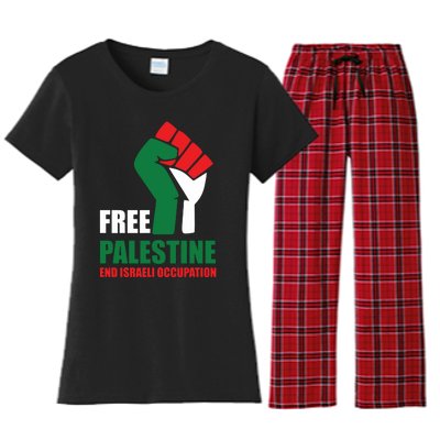 Free Palestine Gaza Freedom End Israeli Occupation Women's Flannel Pajama Set