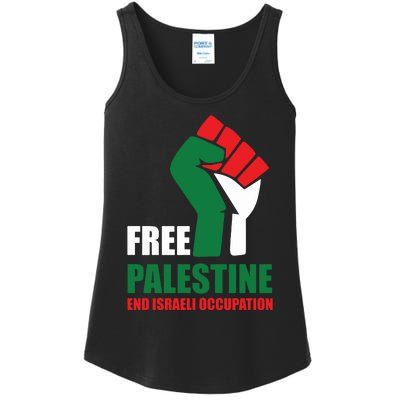 Free Palestine Gaza Freedom End Israeli Occupation Ladies Essential Tank