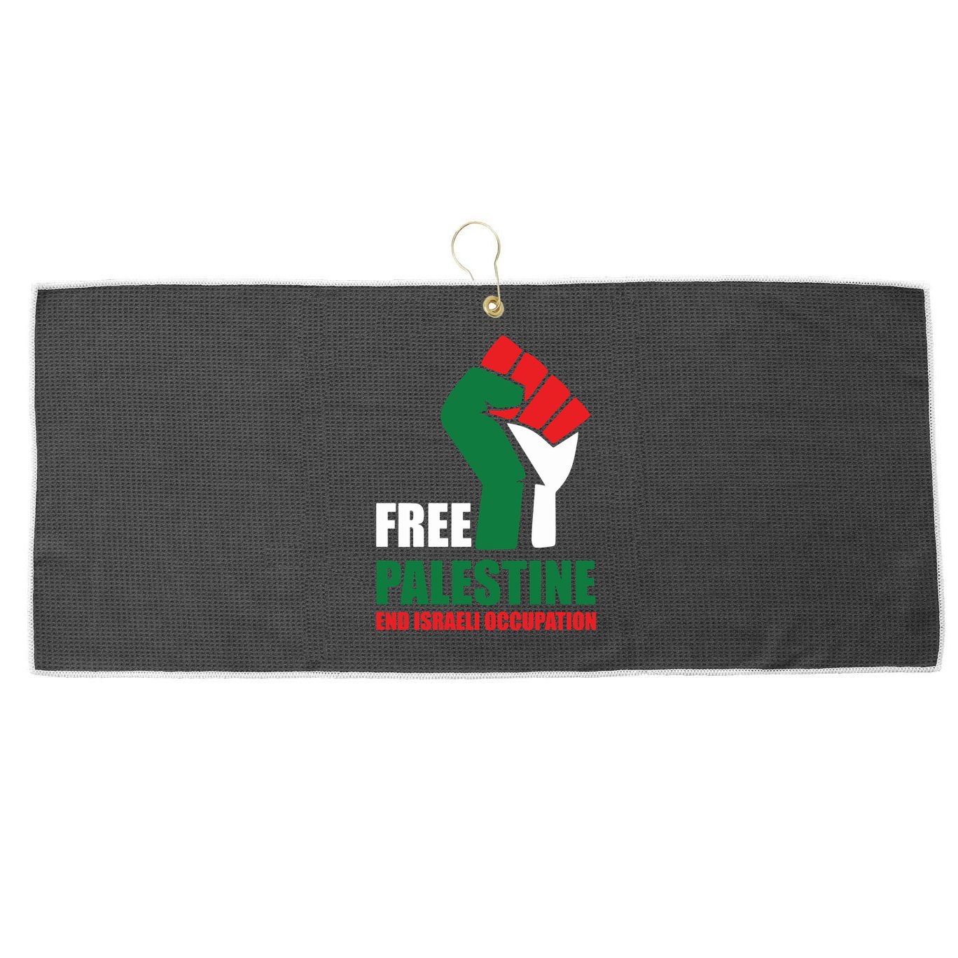 Free Palestine Gaza Freedom End Israeli Occupation Large Microfiber Waffle Golf Towel