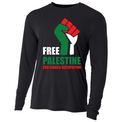 Free Palestine Gaza Freedom End Israeli Occupation Cooling Performance Long Sleeve Crew