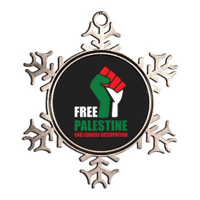 Free Palestine Gaza Freedom End Israeli Occupation Metallic Star Ornament