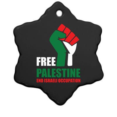 Free Palestine Gaza Freedom End Israeli Occupation Ceramic Star Ornament