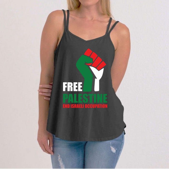 Free Palestine Gaza Freedom End Israeli Occupation Women's Strappy Tank