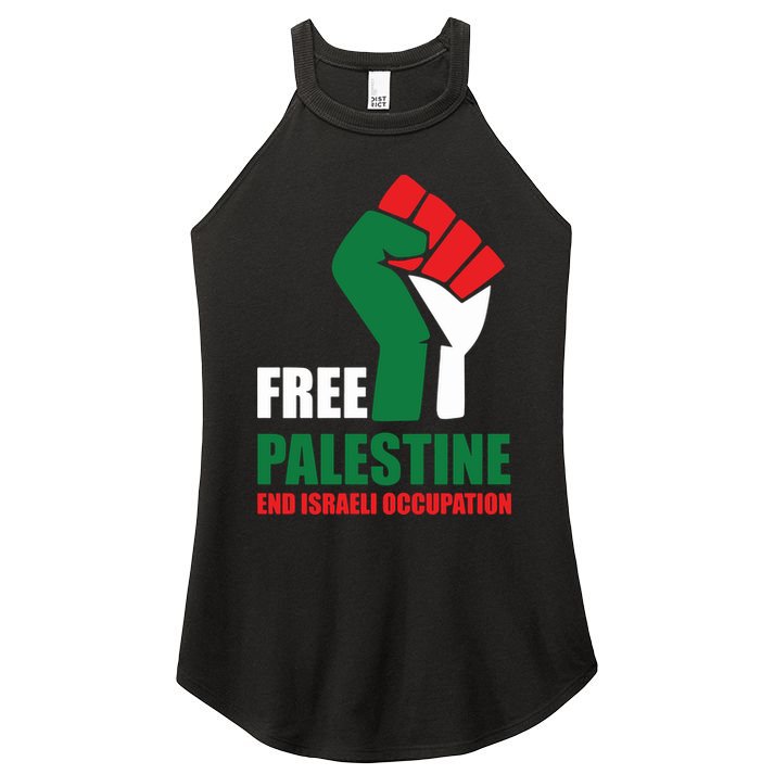 Free Palestine Gaza Freedom End Israeli Occupation Women's Perfect Tri Rocker Tank