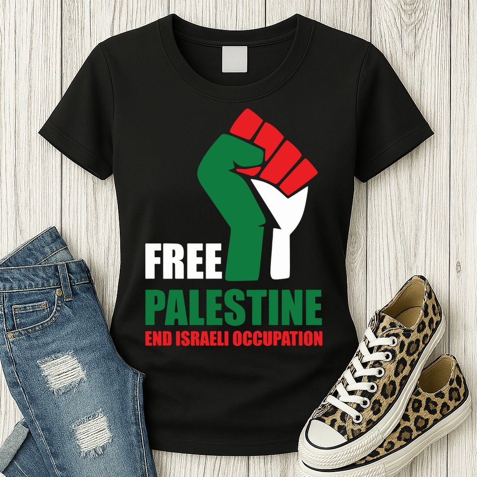 Free Palestine Gaza Freedom End Israeli Occupation Womens T-Shirt
