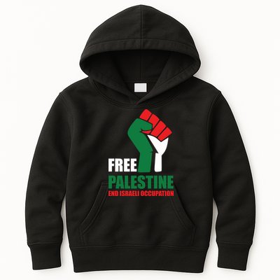 Free Palestine Gaza Freedom End Israeli Occupation Kids Hoodie