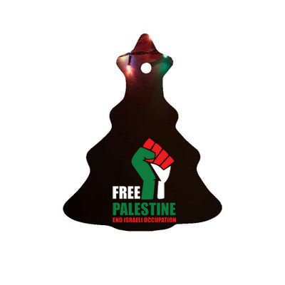 Free Palestine Gaza Freedom End Israeli Occupation Ceramic Tree Ornament