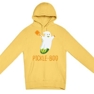 Funny Pickle Ghost Loves To Play Pickleball At Halloween Premium Pullover Hoodie