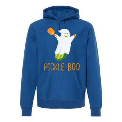 Funny Pickle Ghost Loves To Play Pickleball At Halloween Premium Hoodie