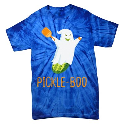 Funny Pickle Ghost Loves To Play Pickleball At Halloween Tie-Dye T-Shirt