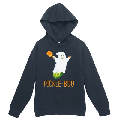 Funny Pickle Ghost Loves To Play Pickleball At Halloween Urban Pullover Hoodie