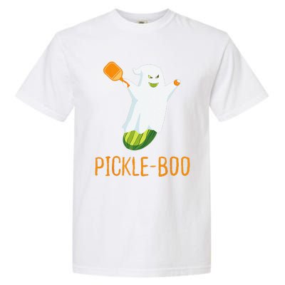 Funny Pickle Ghost Loves To Play Pickleball At Halloween Garment-Dyed Heavyweight T-Shirt