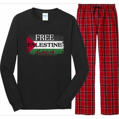 Free Palestine Gift Support Palestine And Gaza Jerusalem Great Gift Long Sleeve Pajama Set