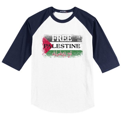 Free Palestine Gift Support Palestine And Gaza Jerusalem Great Gift Baseball Sleeve Shirt