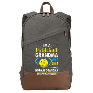 Funny Pickleball Grandma Pickleball Player Cotton Canvas Backpack