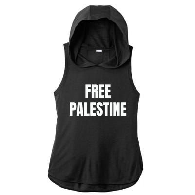 Free Palestine Gaza Freedom Ladies PosiCharge Tri-Blend Wicking Draft Hoodie Tank