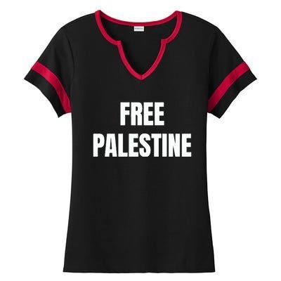 Free Palestine Gaza Freedom Ladies Halftime Notch Neck Tee