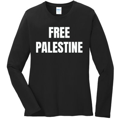 Free Palestine Gaza Freedom Ladies Long Sleeve Shirt