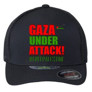 Free Palestine Gaza Under Attack Palestine Flag Cute Gift Flexfit Unipanel Trucker Cap