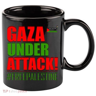 Free Palestine Gaza Under Attack Palestine Flag Cute Gift 11oz C Handle Ceramic Mug