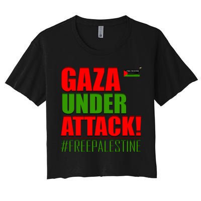 Free Palestine Gaza Under Attack Palestine Flag Cute Gift Crop Top