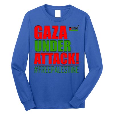 Free Palestine Gaza Under Attack Palestine Flag Cute Gift Long Sleeve Shirt