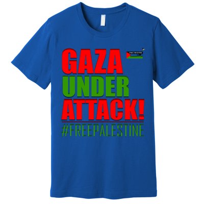 Free Palestine Gaza Under Attack Palestine Flag Cute Gift Premium T-Shirt
