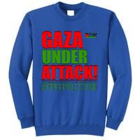 Free Palestine Gaza Under Attack Palestine Flag Cute Gift Tall Sweatshirt