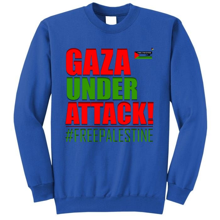 Free Palestine Gaza Under Attack Palestine Flag Cute Gift Tall Sweatshirt