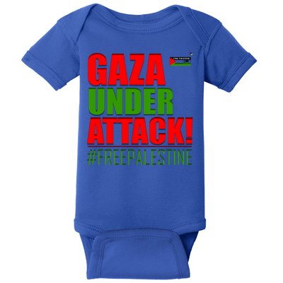 Free Palestine Gaza Under Attack Palestine Flag Cute Gift Baby Bodysuit