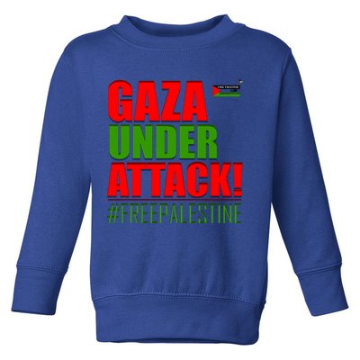 Free Palestine Gaza Under Attack Palestine Flag Cute Gift Toddler Sweatshirt