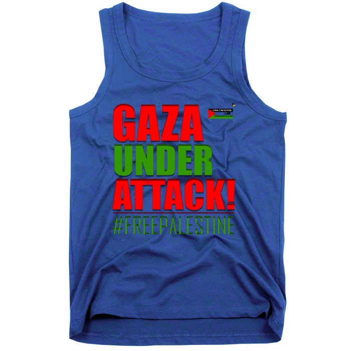 Free Palestine Gaza Under Attack Palestine Flag Cute Gift Tank Top