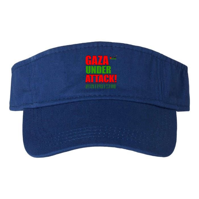 Free Palestine Gaza Under Attack Palestine Flag Cute Gift Valucap Bio-Washed Visor