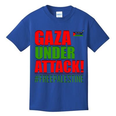 Free Palestine Gaza Under Attack Palestine Flag Cute Gift Kids T-Shirt