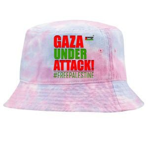 Free Palestine Gaza Under Attack Palestine Flag Cute Gift Tie-Dyed Bucket Hat