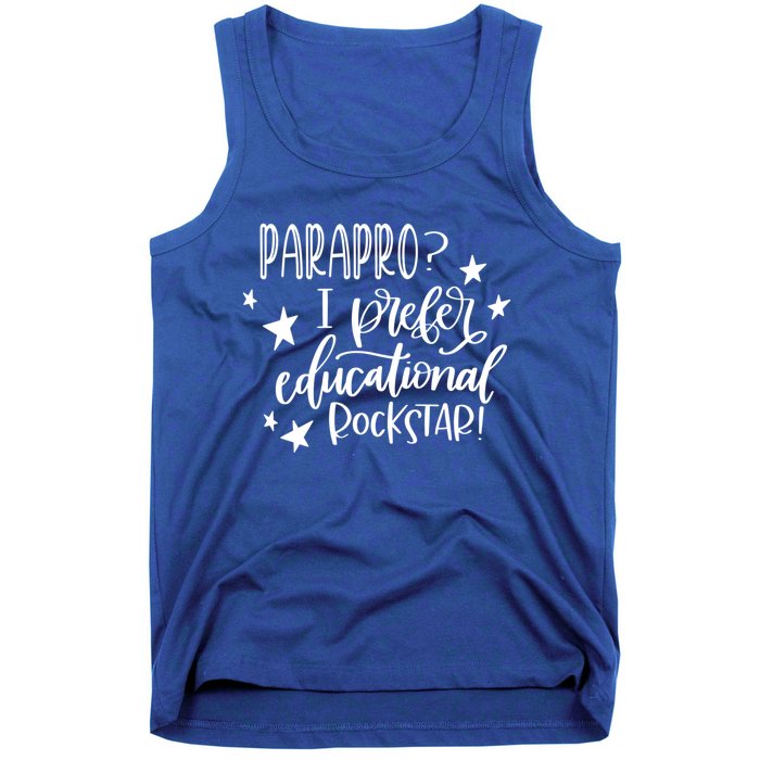 Funny Paraprofessional Gift Educational Rockstar Parapro Gift Tank Top