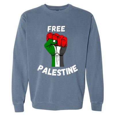 Free Palestine Gaza Arabic Flag Great Gift Garment-Dyed Sweatshirt