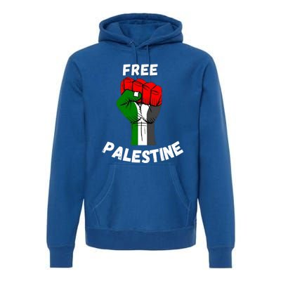 Free Palestine Gaza Arabic Flag Great Gift Premium Hoodie