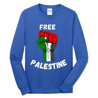 Free Palestine Gaza Arabic Flag Great Gift Tall Long Sleeve T-Shirt