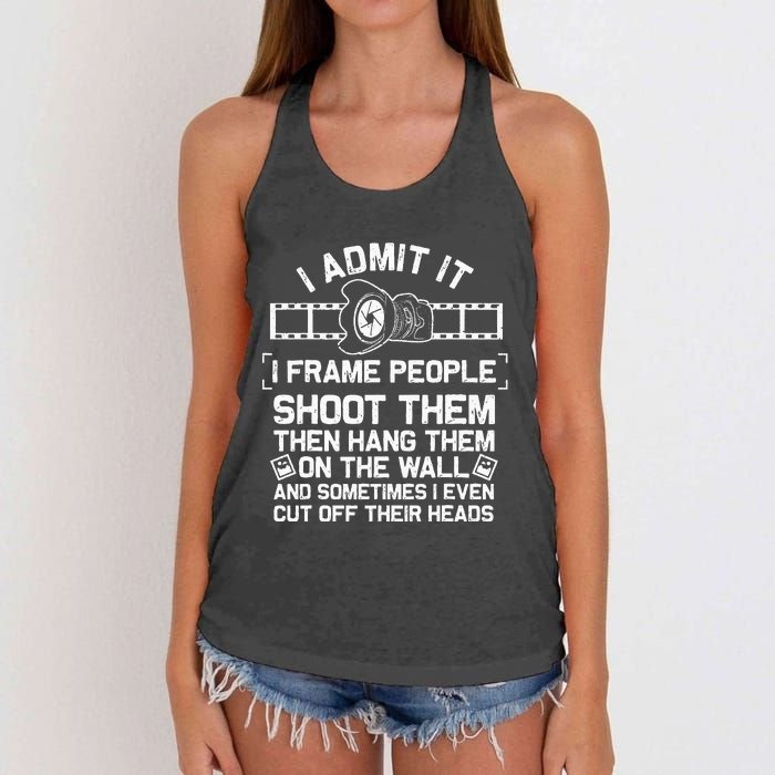 Funny Photographer Gift For Women Cool Photography Joke Women's Knotted Racerback Tank