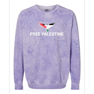 Free Palestine Gaza Palestinian Peace Colorblast Crewneck Sweatshirt