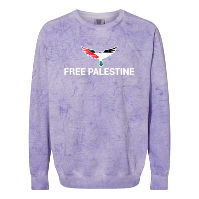 Free Palestine Gaza Palestinian Peace Colorblast Crewneck Sweatshirt