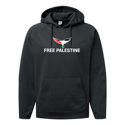 Free Palestine Gaza Palestinian Peace Performance Fleece Hoodie