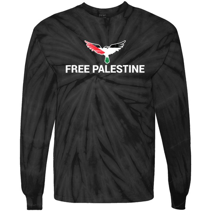 Free Palestine Gaza Palestinian Peace Tie-Dye Long Sleeve Shirt