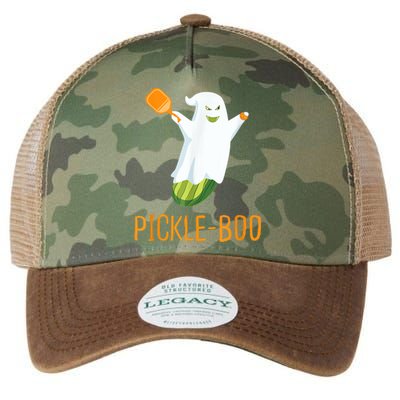 Funny Pickle Ghost Loves To Play Pickleball At Halloween Legacy Tie Dye Trucker Hat