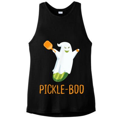 Funny Pickle Ghost Loves To Play Pickleball At Halloween Ladies PosiCharge Tri-Blend Wicking Tank