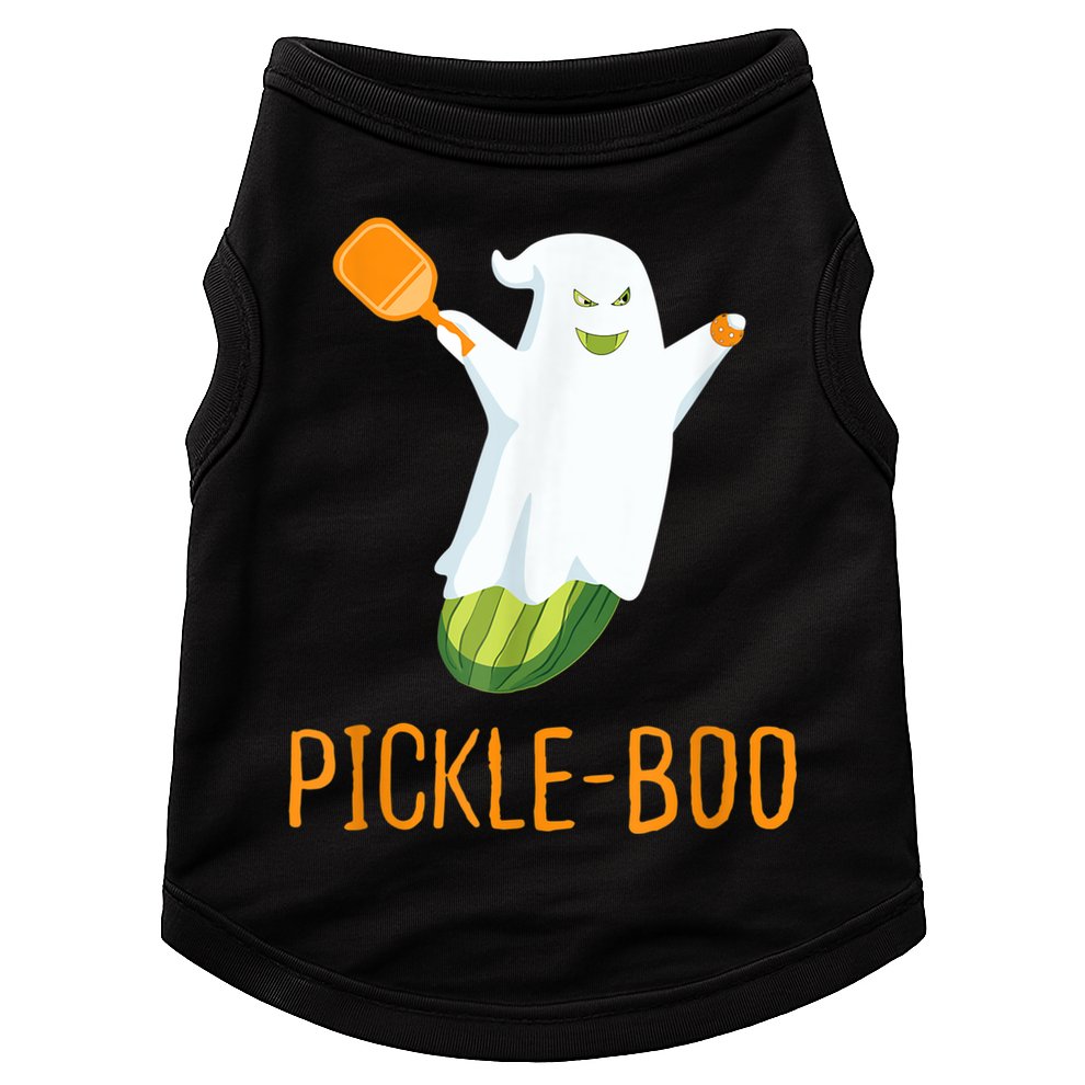 Funny Pickle Ghost Loves To Play Pickleball At Halloween Doggie Tank