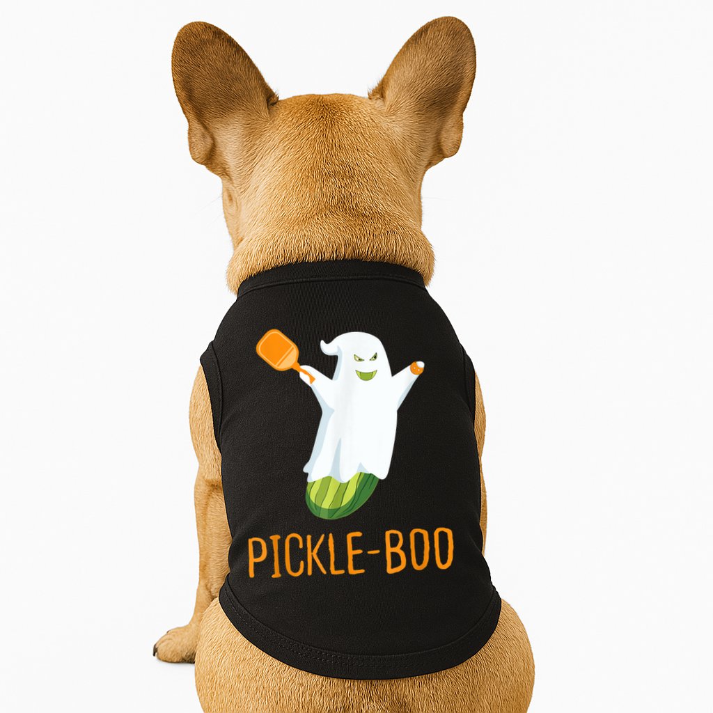Funny Pickle Ghost Loves To Play Pickleball At Halloween Doggie Tank