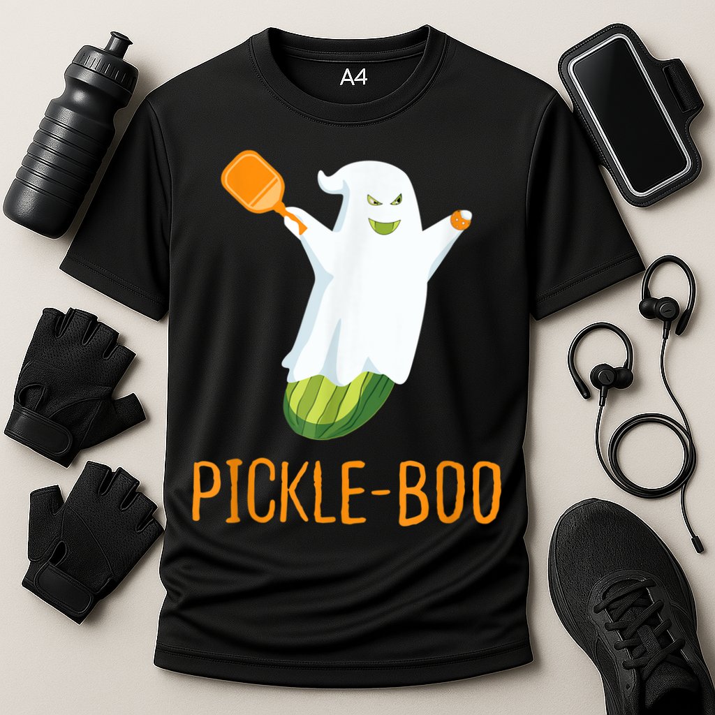 Funny Pickle Ghost Loves To Play Pickleball At Halloween Performance Shirt